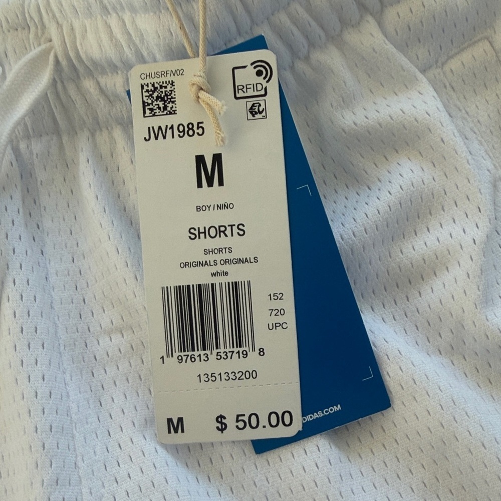 Adidas White Shorts with Green Accents - Picture 4 of 4